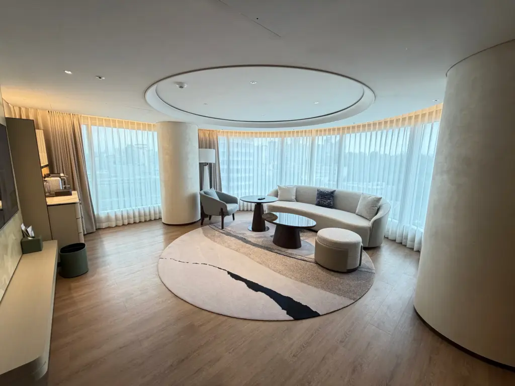 The spacious living area in the suite The spacious living area in the suite