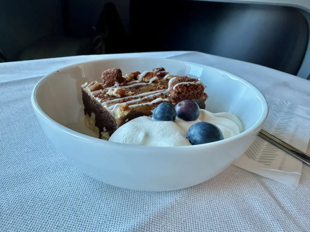 The solid Brownie and Blueberry desert The solid Brownie and Blueberry desert