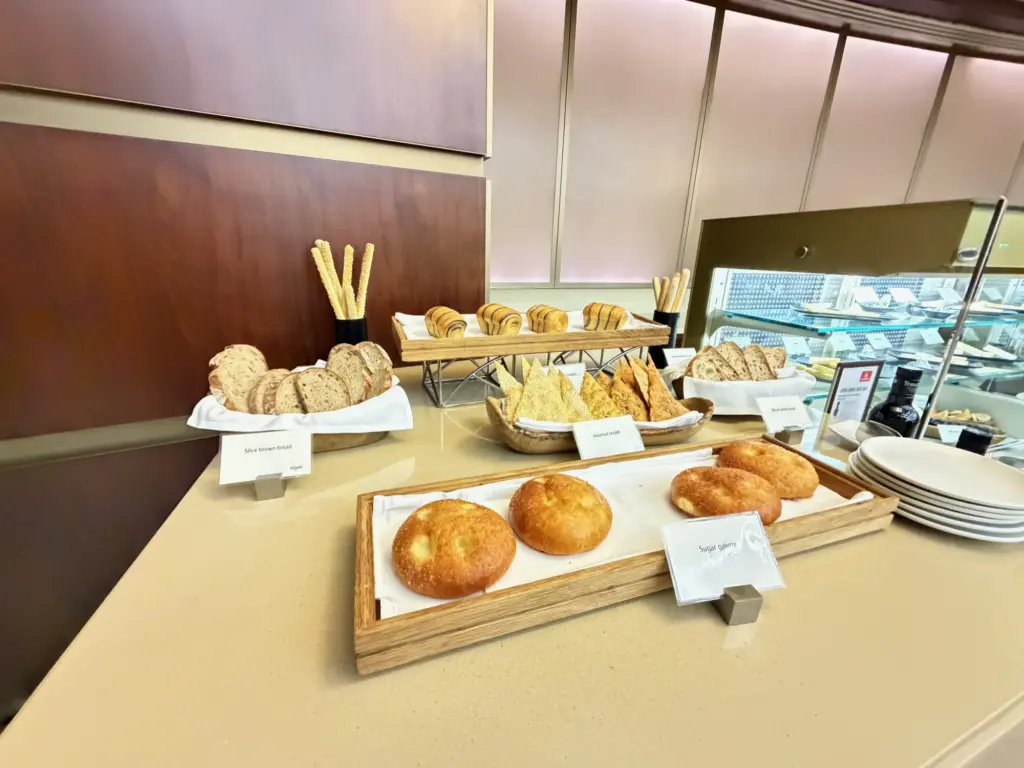 Self service breads in the bar area Self service breads in the bar area