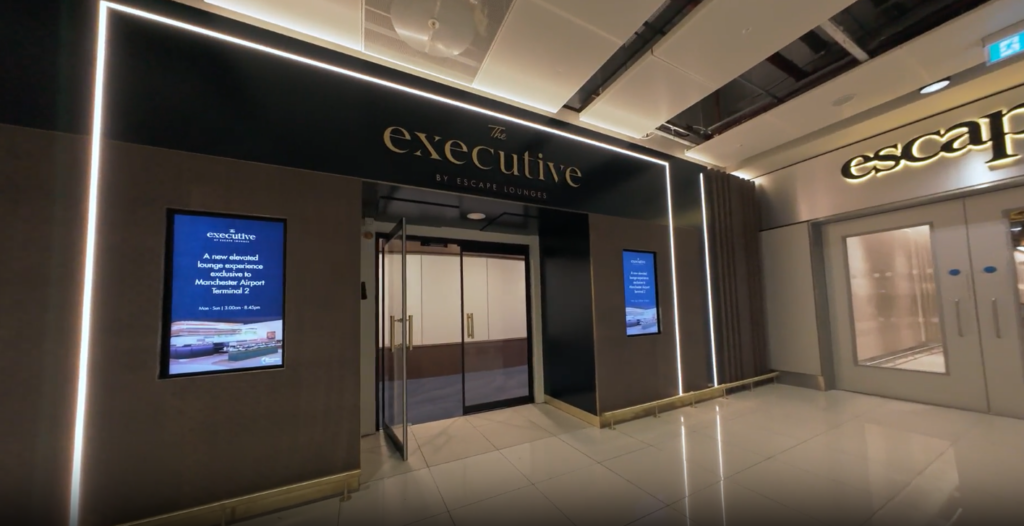 The new Executive by Escape lounge Unfortunately if you booked it via MAG then you will likely be part of this breach A photograph showing the entrance to the Executive By Escape lounge at Manchester Airport
