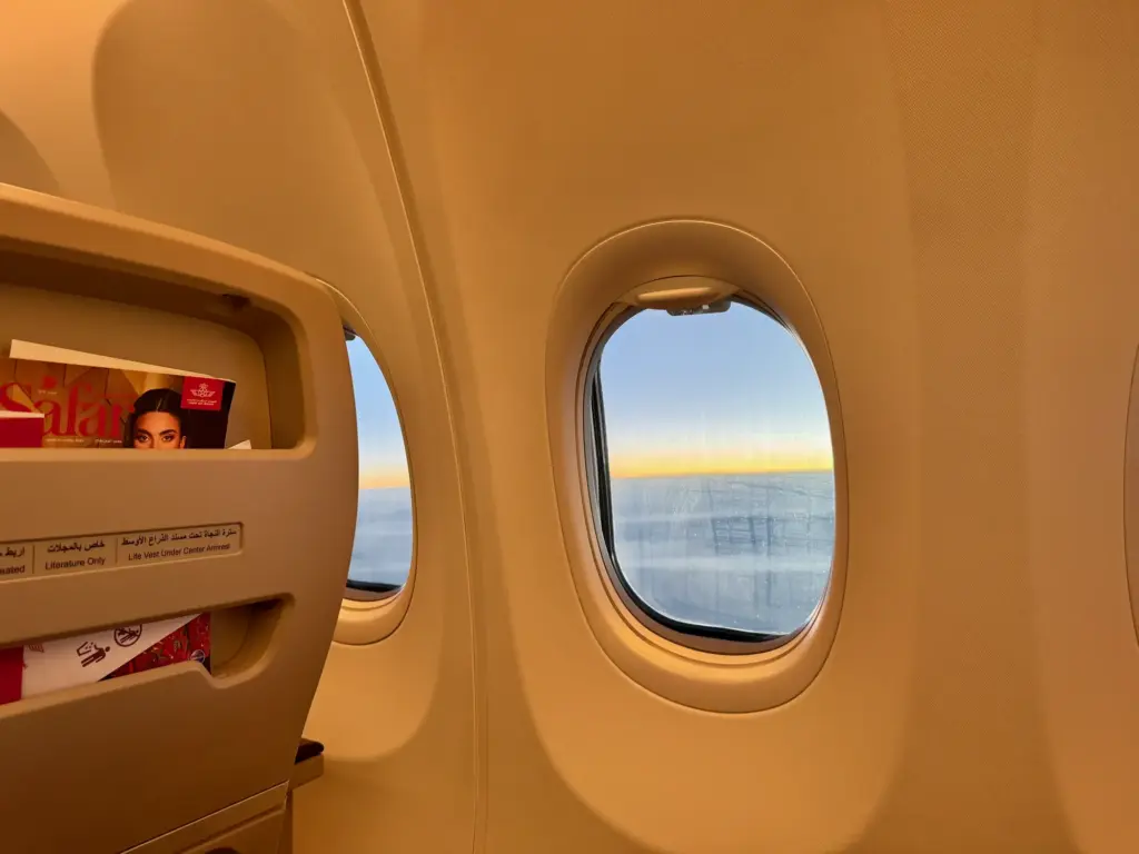 The view from Business Class on our journey to Casablanca