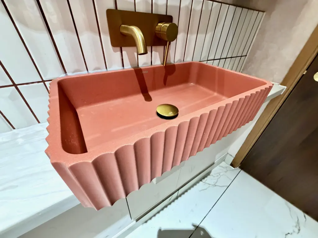 The attractive and well sized sinks in the bathroom