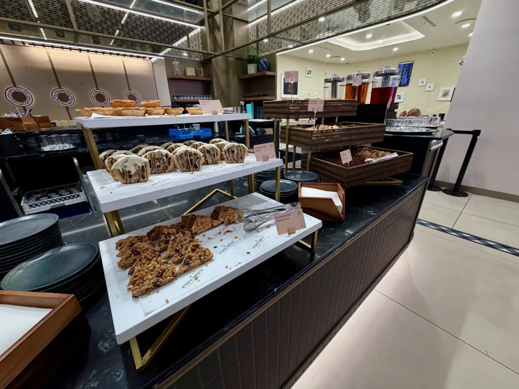 A photograph of sweet options available at breakfast