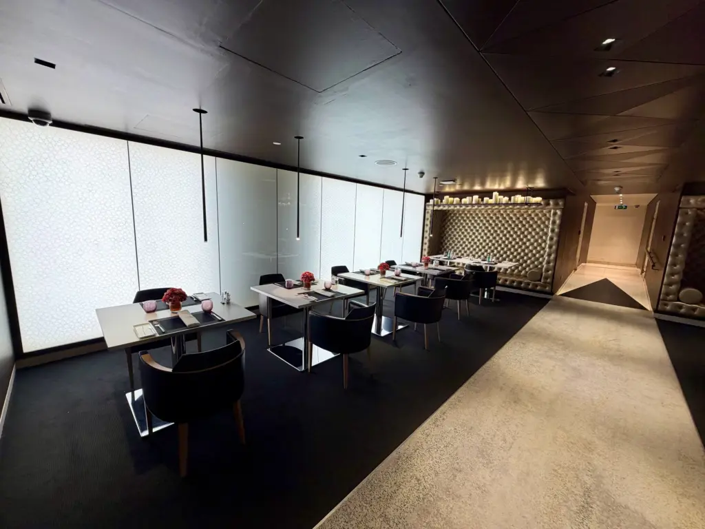 The much quieter second dining space beyond the first The second dining space inside the lounge
